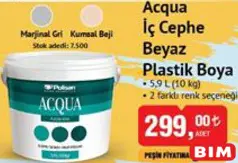 POLİSAN ACQUA İÇ CEPHE BEYAZ PLASTİK BOYA 5,9 L  (10 KG)